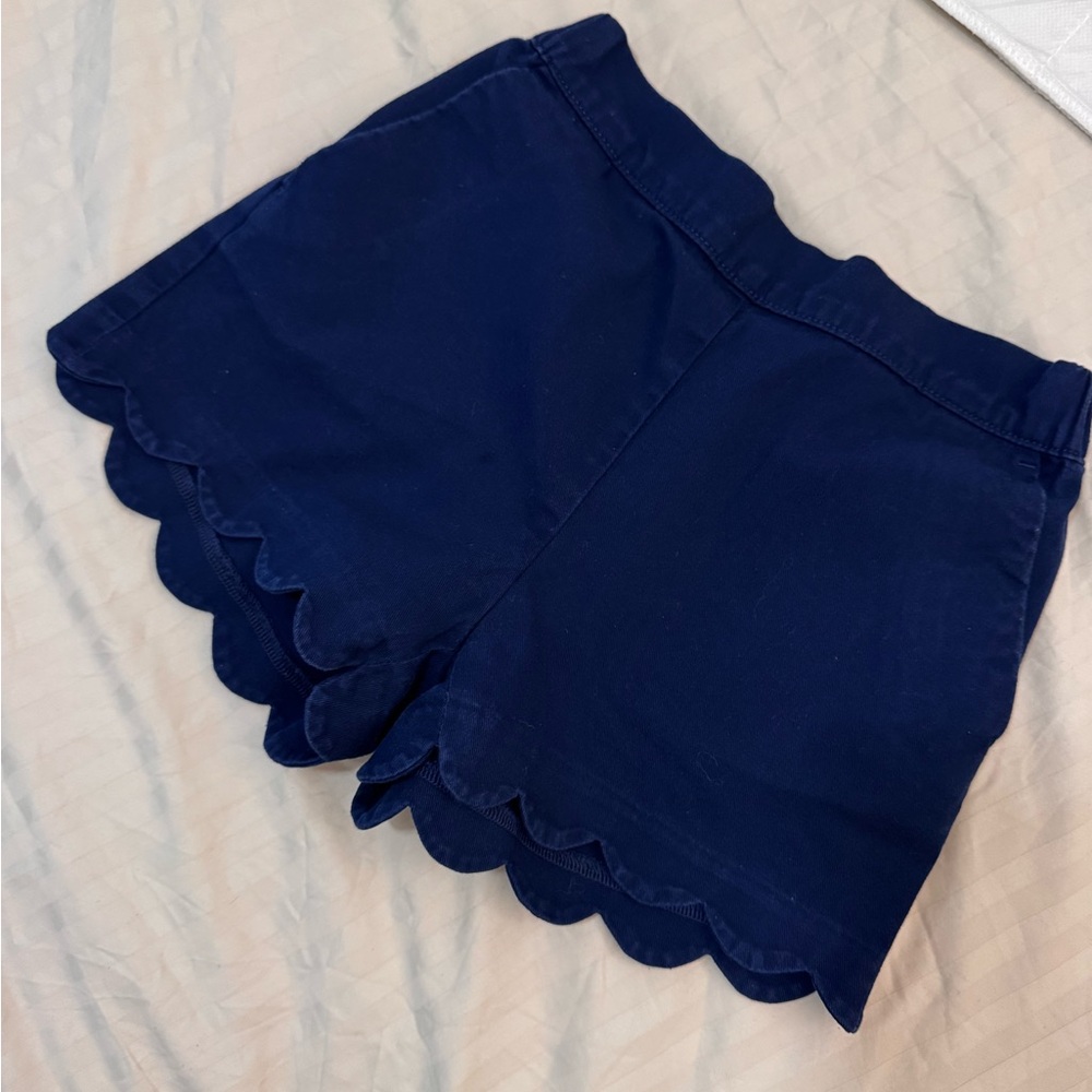 J. Crew Navy Scalloped Hem Girls' Shorts